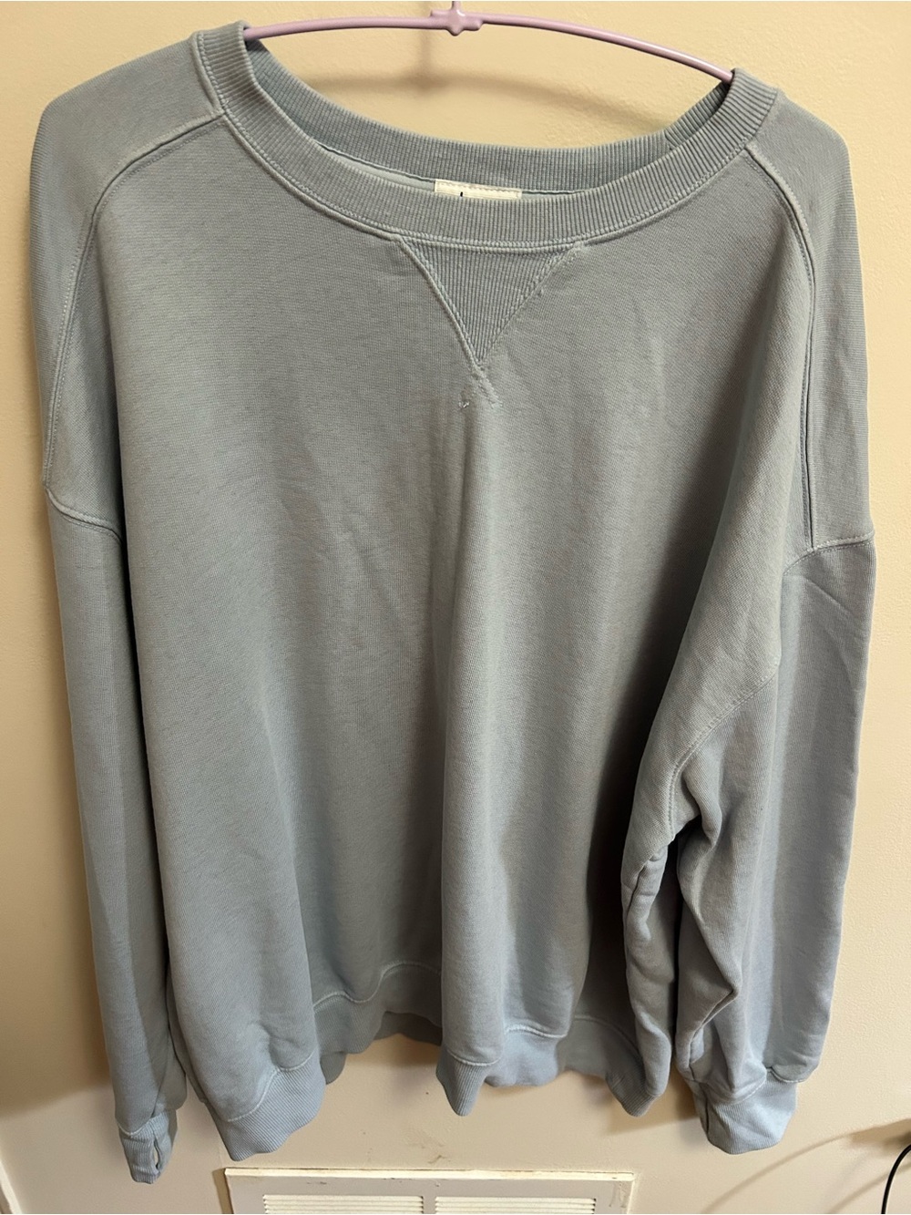 aerie Oversized Crewneck Sweatshirt — Light Slate Blue